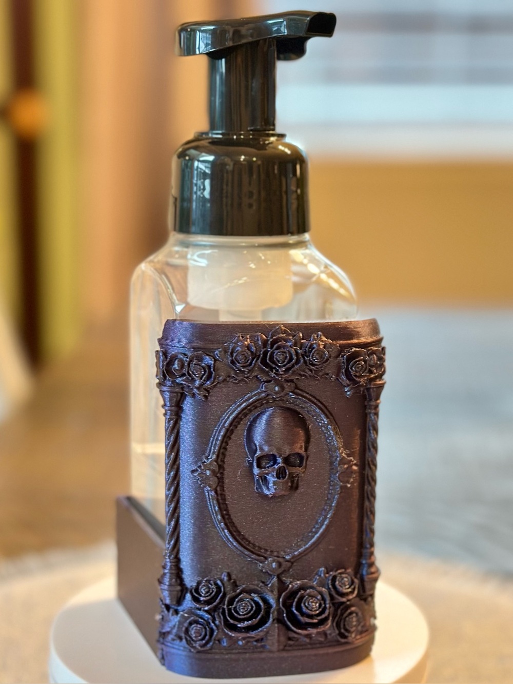 Gothic Skull Soap Holder for Bath & Body Works Bottles - Purple Color Shifting